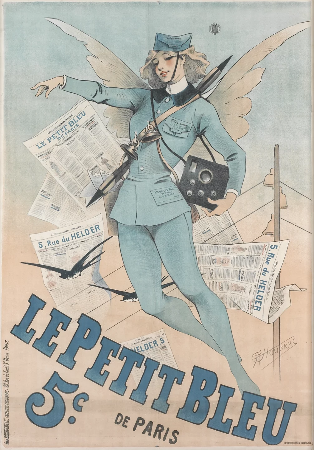Reproduction de l'affiche « Le Petit Bleu de Paris »
